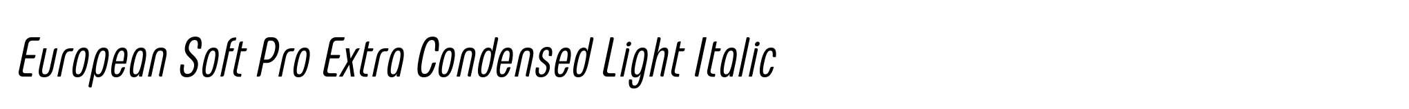 European Soft Pro Extra Condensed Light Italic image